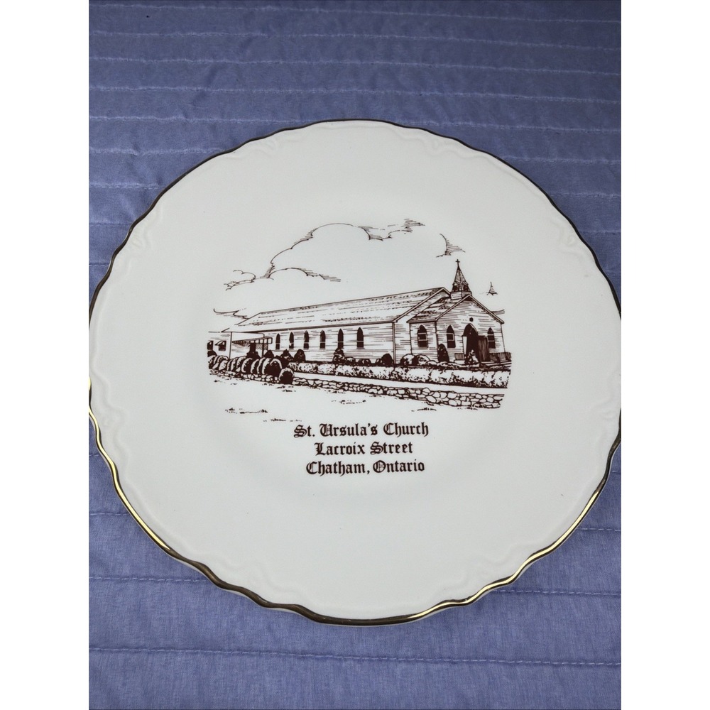 Vintage St Ursula's Church Lacroix Street Chatham, Ontario Historical Plate